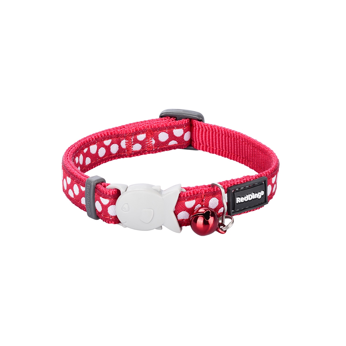 Picture of Red Dingo CC-S5-RE-12 Cat Collar White Spots on Red