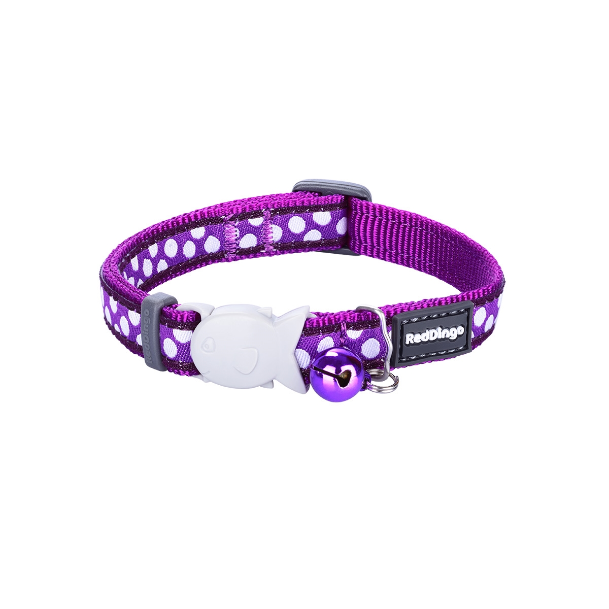 Picture of Red Dingo CC-S5-PU-12 Cat Collar White Spots on Purple