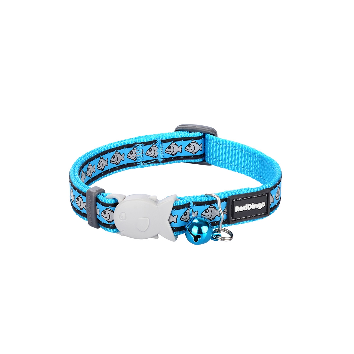 Picture of Red Dingo CC-RF-TQ-12 Cat Collar Reflective Fish Turquoise