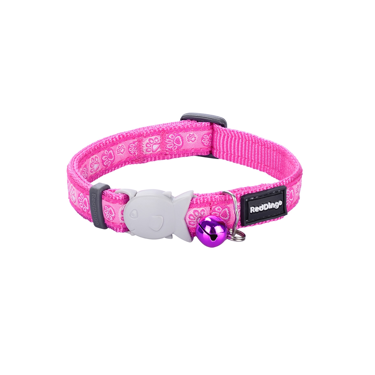 Picture of Red Dingo CC-PI-HP-12 Cat Collar Paw Impressions Hot Pink