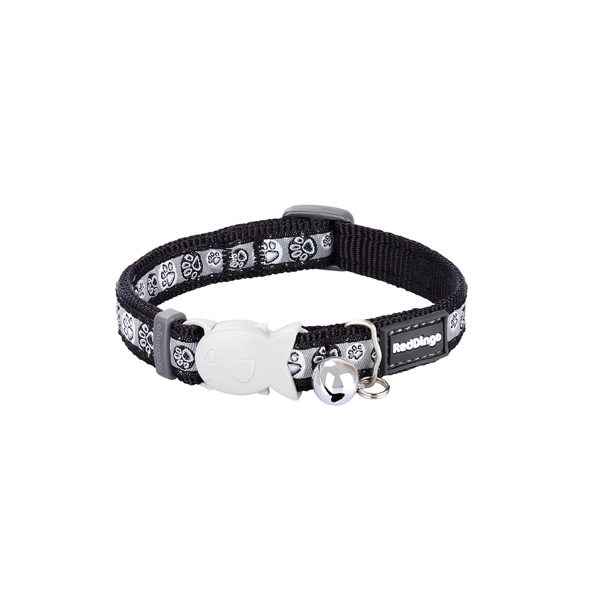 Picture of Red Dingo CC-PI-BB-12 Cat Collar Paw Impressions Black