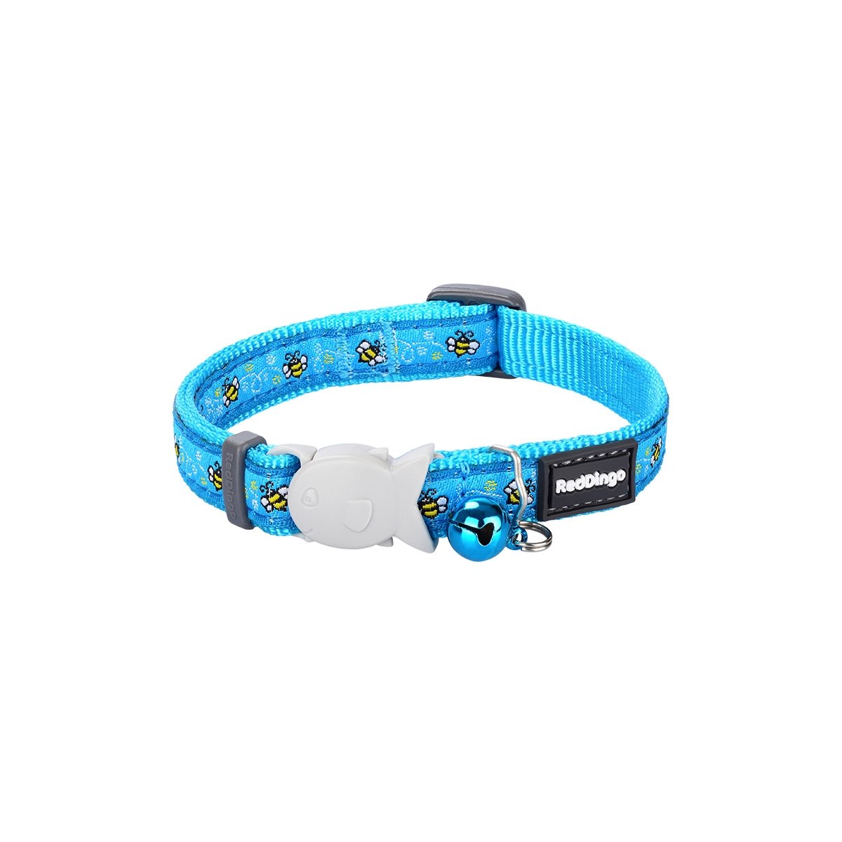 Picture of Red Dingo CC-BM-TQ-12 Cat Collar Bumble Bee Turquoise