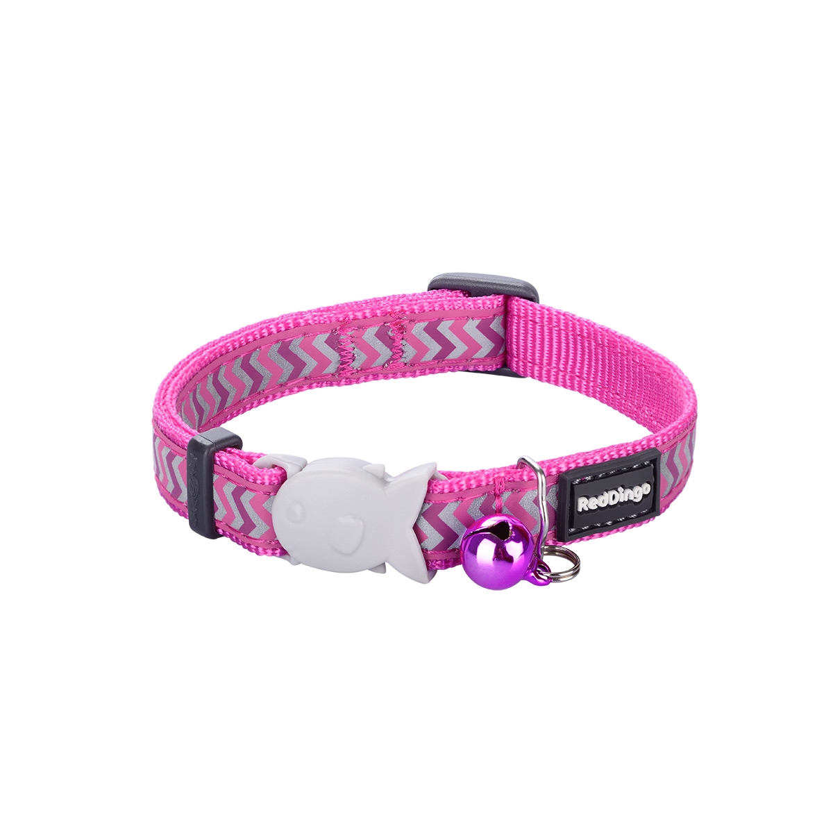 Picture of Red Dingo CC-RZ-HP-12 Cat Collar Reflective Ziggy Hot Pink