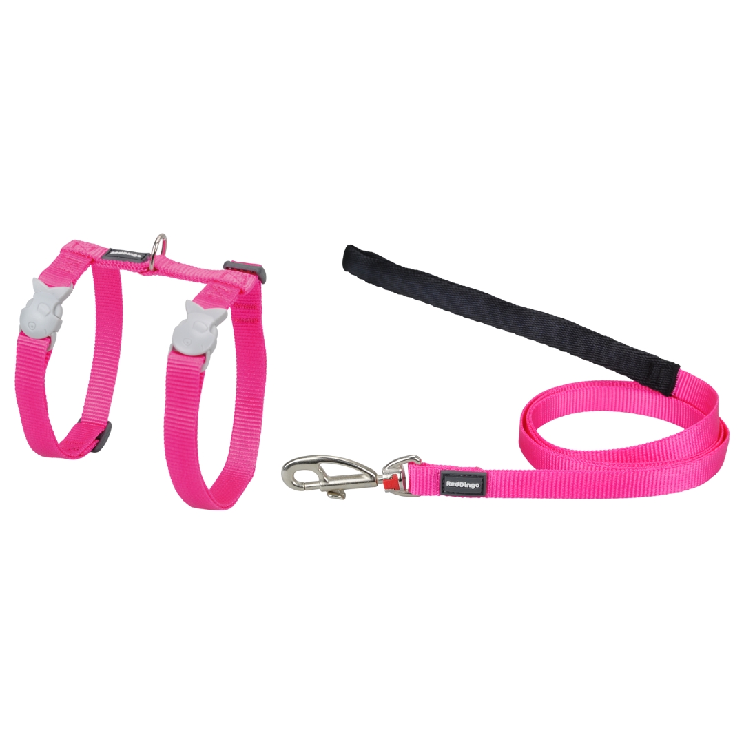 Picture of Red Dingo CH-ZZ-HP-12 Cat Harness & Lead Combo Hot Pink