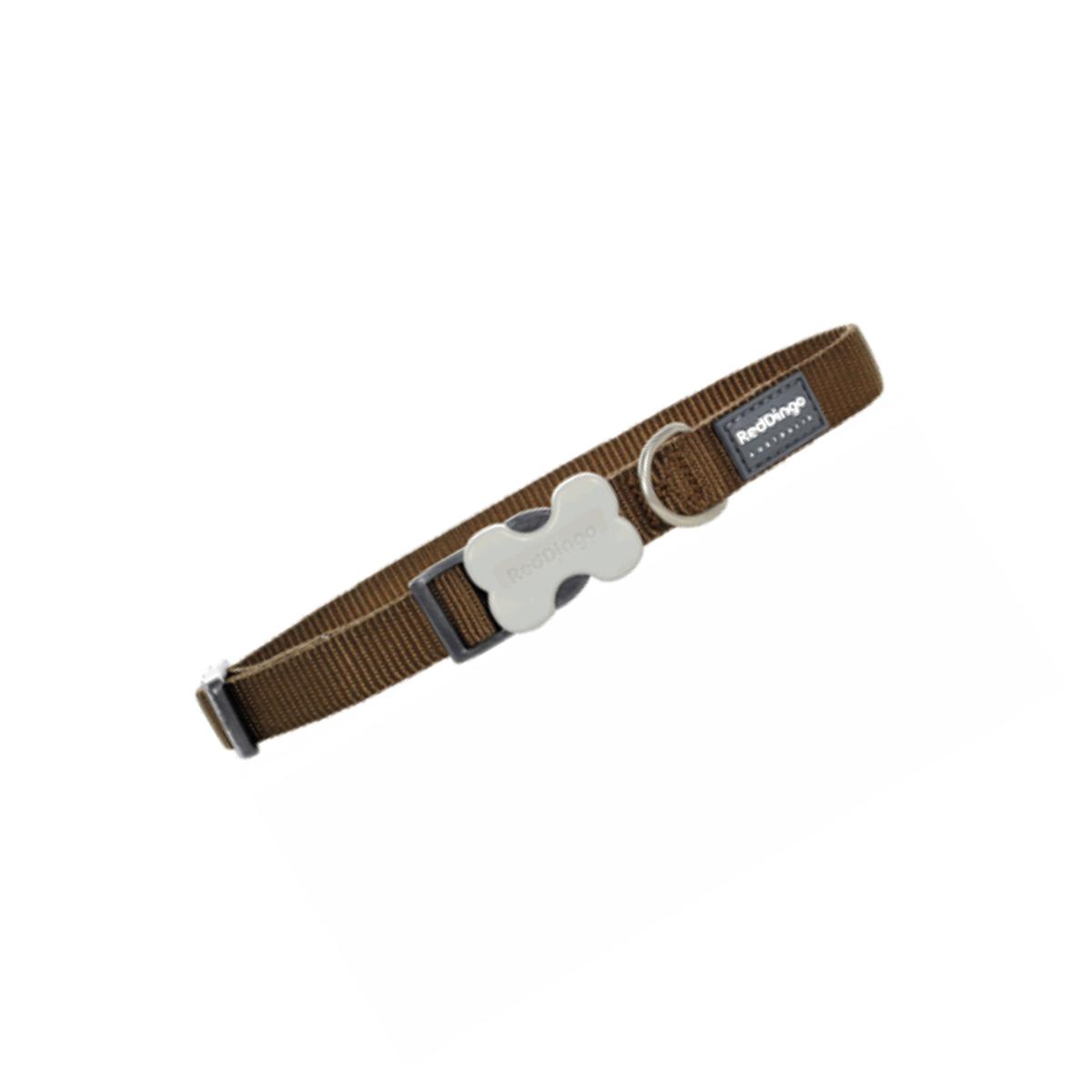 Picture of Red Dingo DC-ZZ-BR-20 Dog Collar Classic Brown- Medium