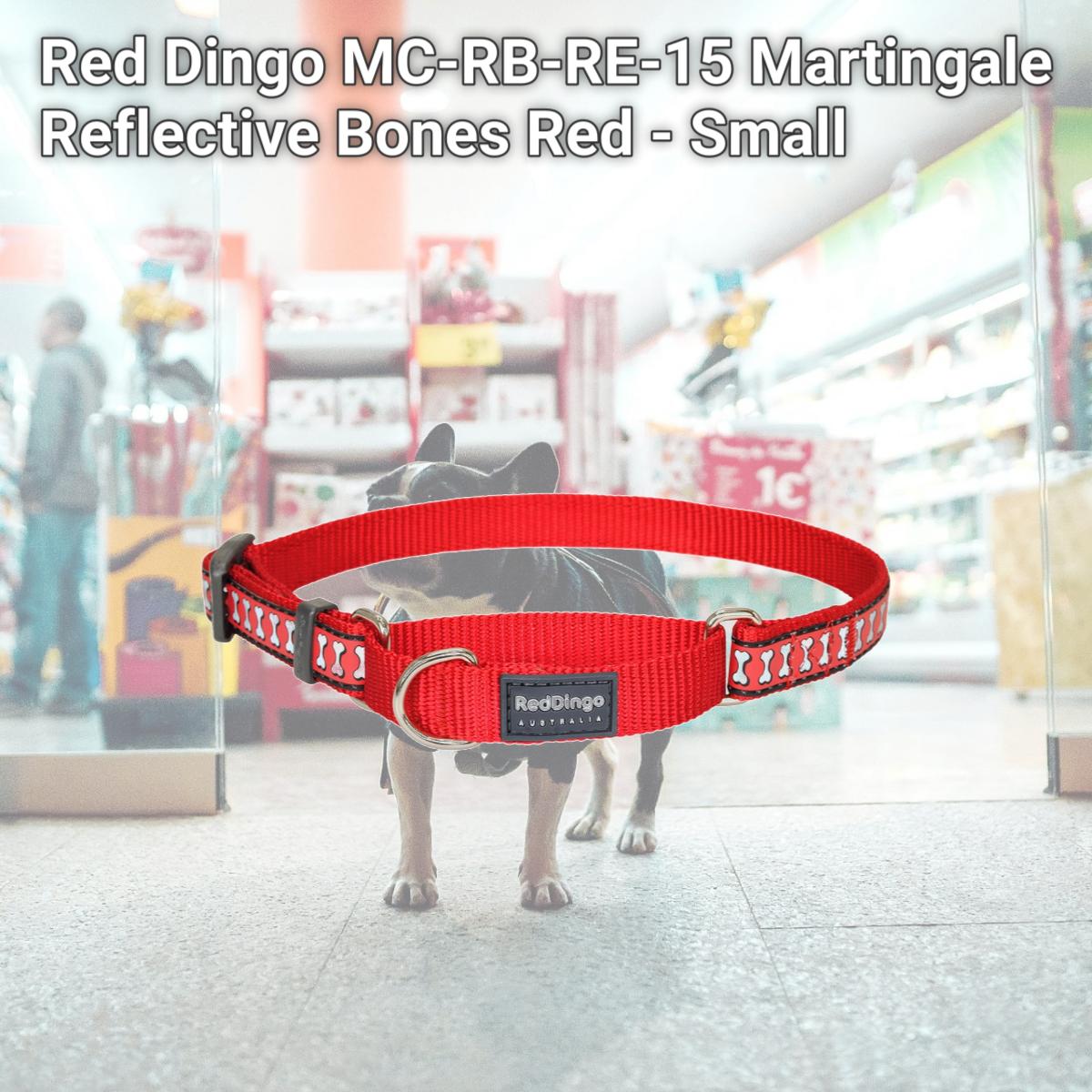Picture of Red Dingo MC-RB-RE-15 Martingale Reflective Bones Red - Small