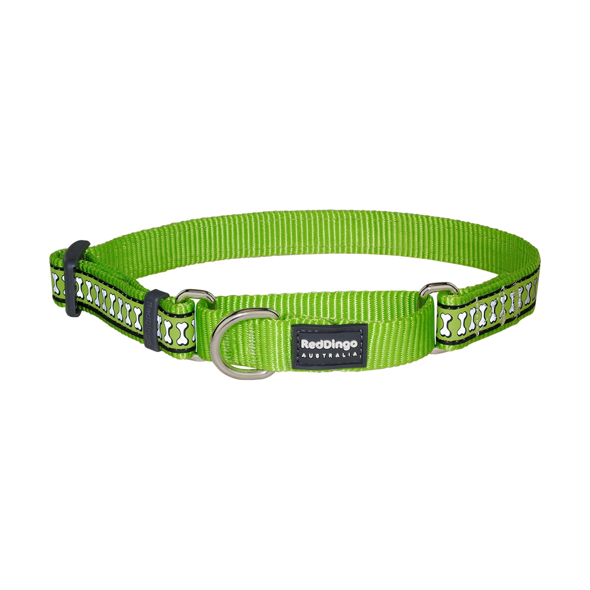 Picture of Red Dingo MC-RB-LG-15 Martingale Reflective Bones Lime Green - Small