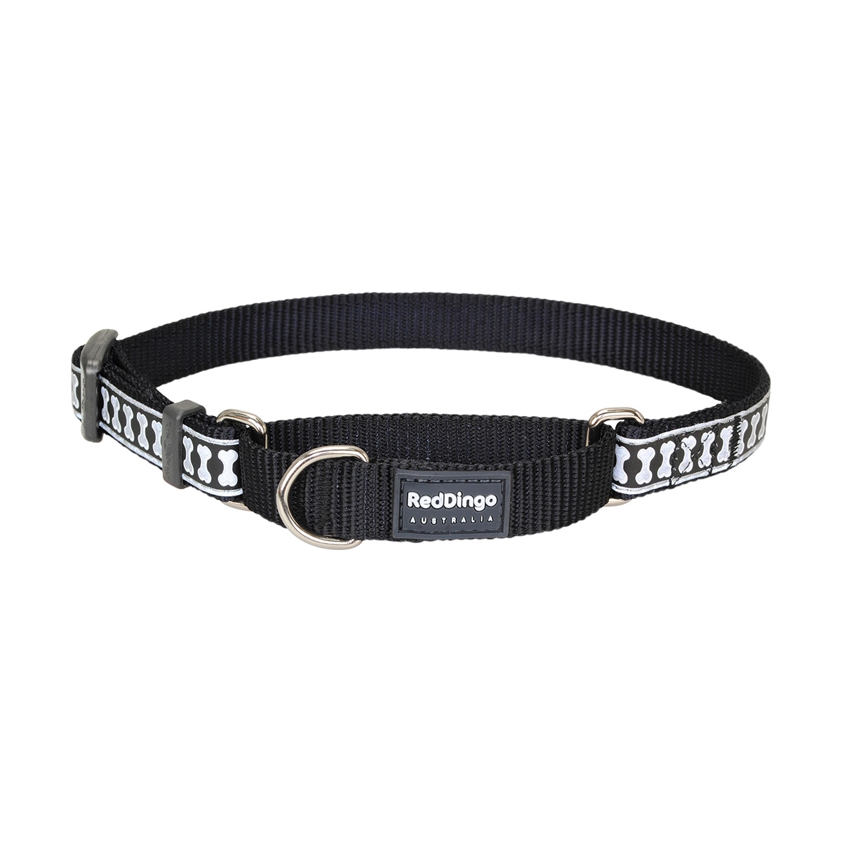 Picture of Red Dingo MC-RB-BB-15 Martingale Reflective Bones Black - Small