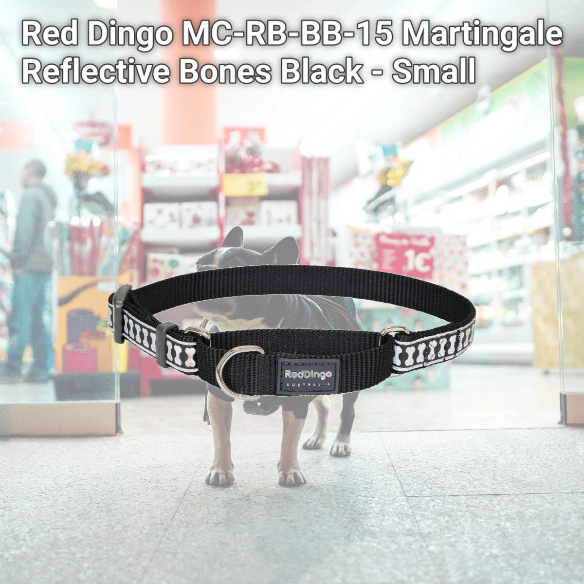 Picture of Red Dingo MC-RB-BB-15 Martingale Reflective Bones Black - Small