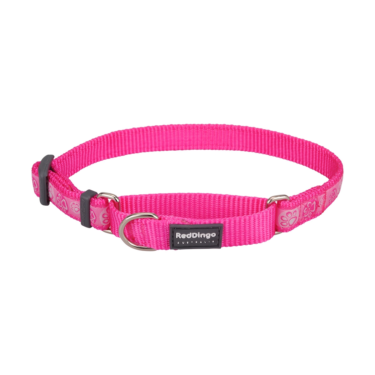 Picture of Red Dingo MC-PI-HP-15 Martingale Design Paw Impressions Hot Pink - Small