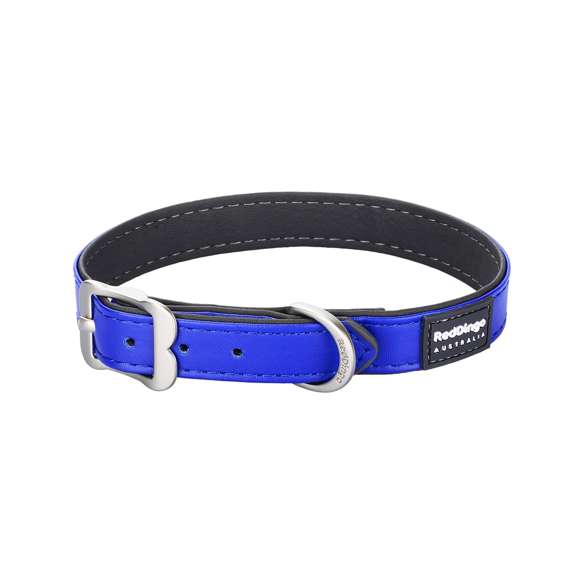 Picture of Red Dingo DC-EL-DB-58 Dog Collar Elegant Vegan Leather Blue - Large