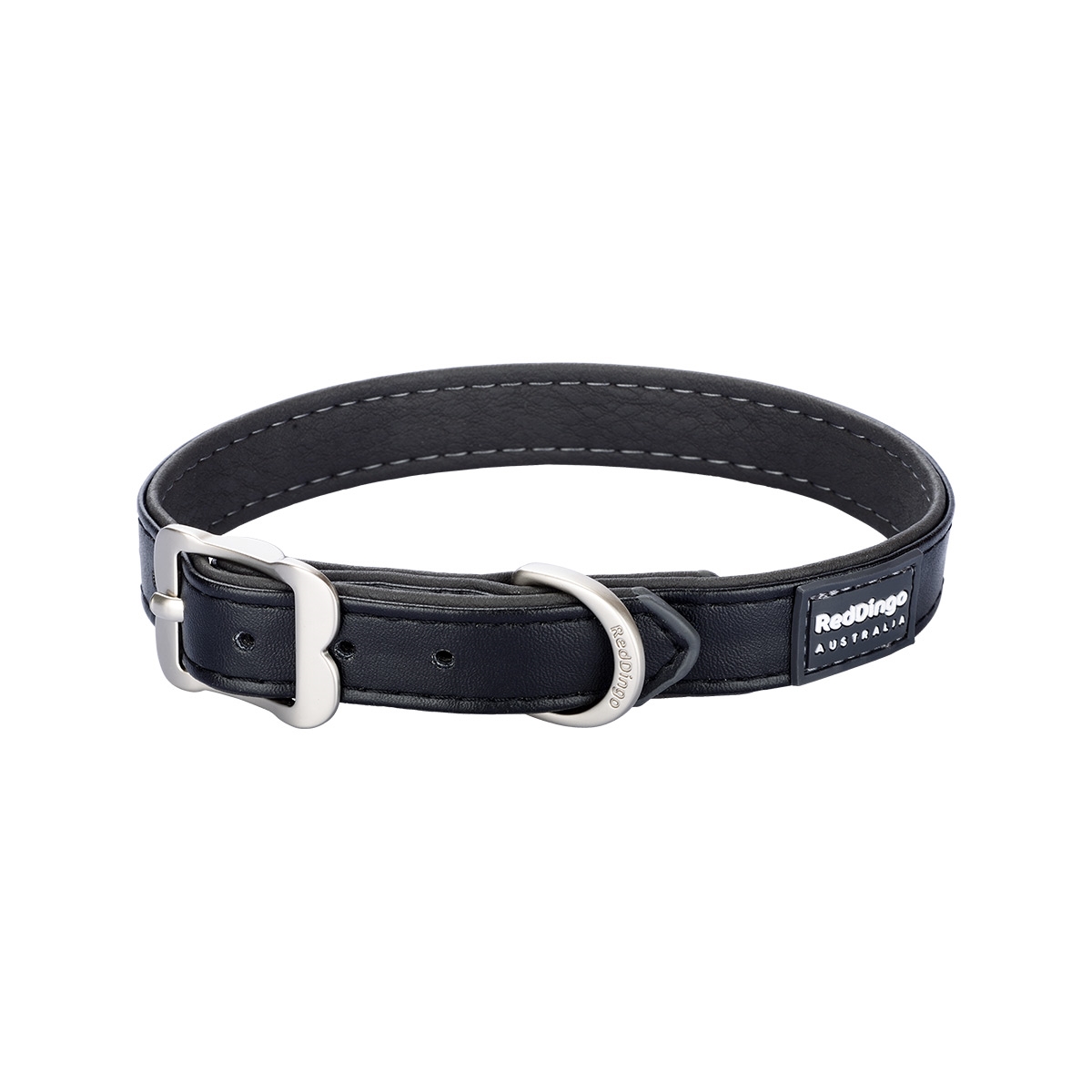 Picture of Red Dingo DC-EL-BB-50 Dog Collar Elegant Vegan Leather Black - Medium/Large