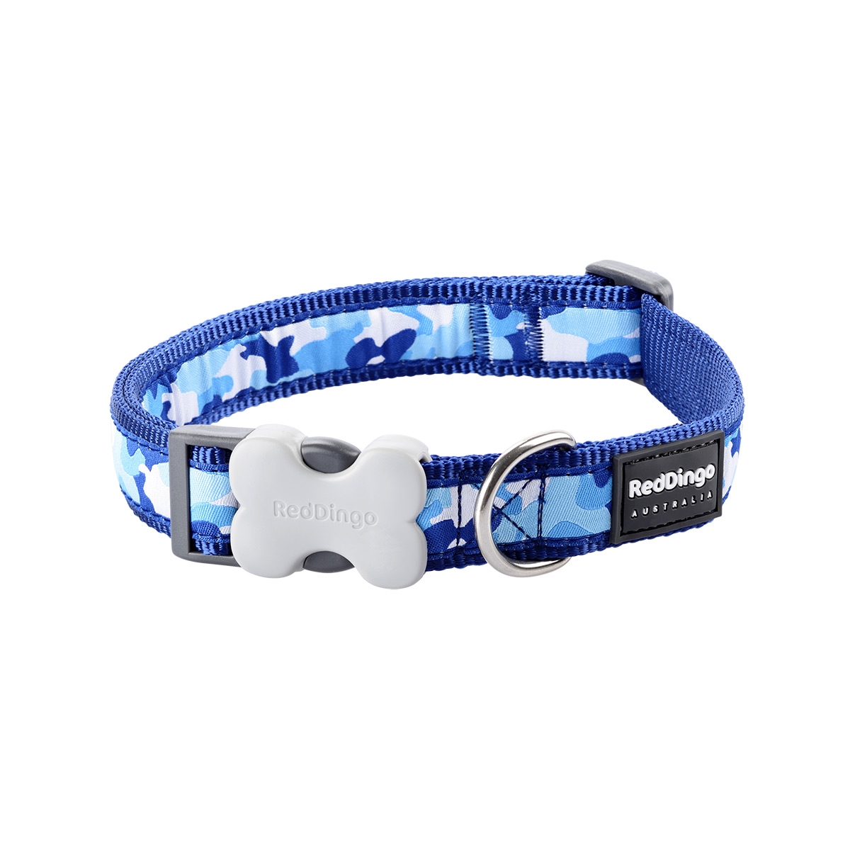 Picture of Red Dingo DC-CF-DB-25 Dog Collar Design Camouflage Dark Blue - Large