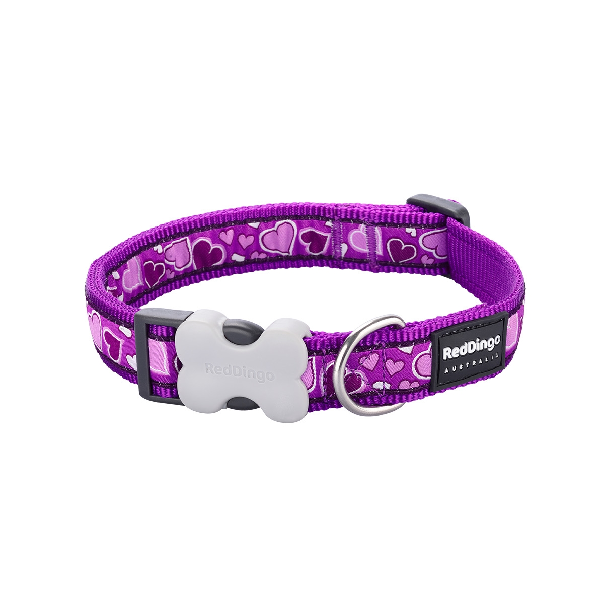 Picture of Red Dingo DC-BZ-PU-15 Dog Collar Design Breezy Love Purple - Small