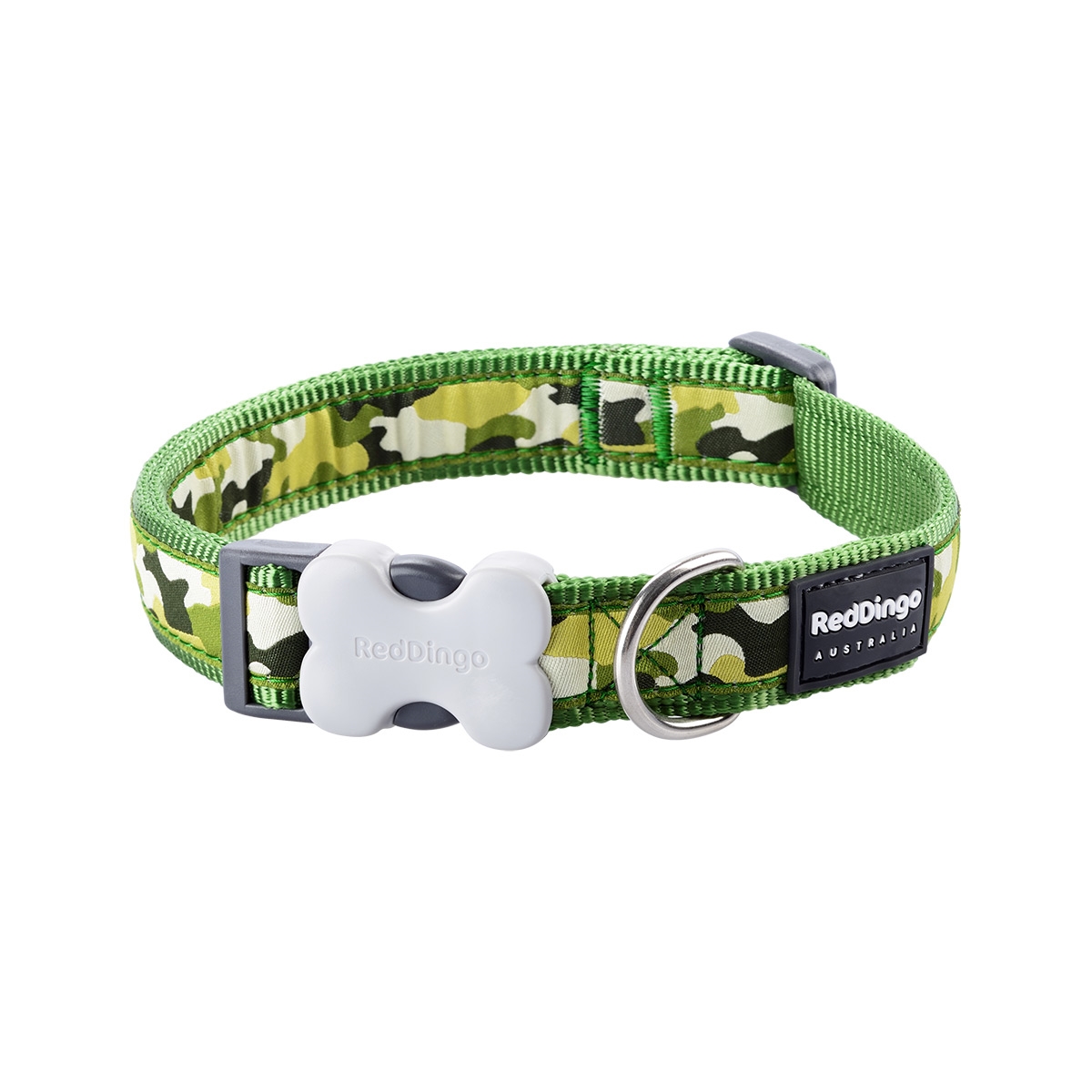 Picture of Red Dingo DC-CF-GR-15 Dog Collar Design Camouflage Green - Small
