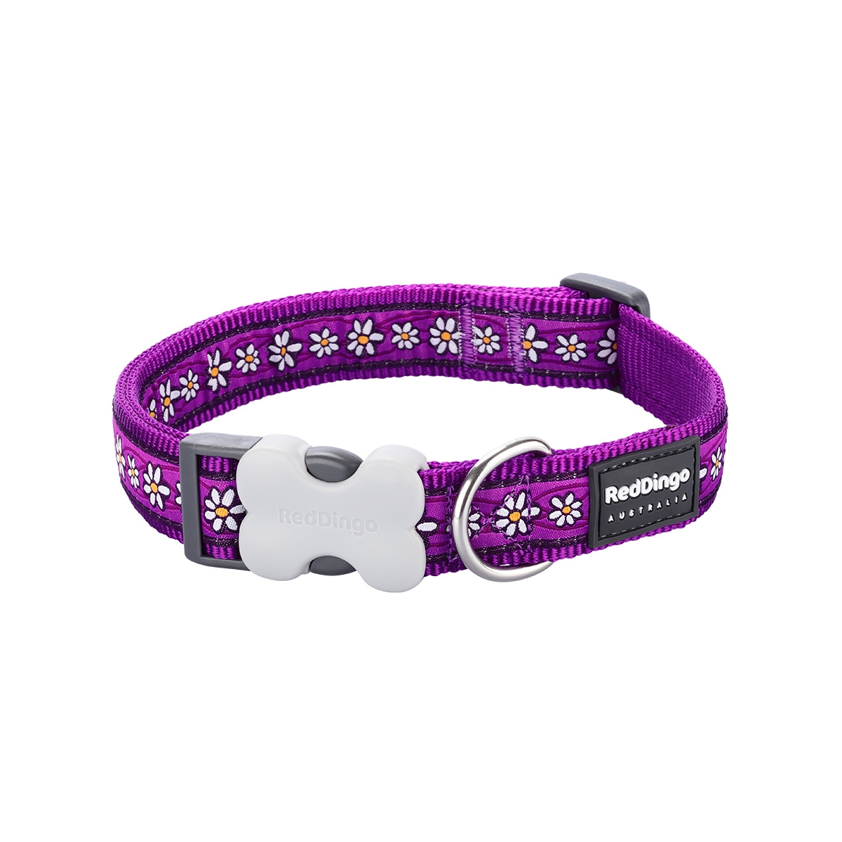 Picture of Red Dingo DC-DC-PU-15 Dog Collar Design Daisy Chain Purple - Small