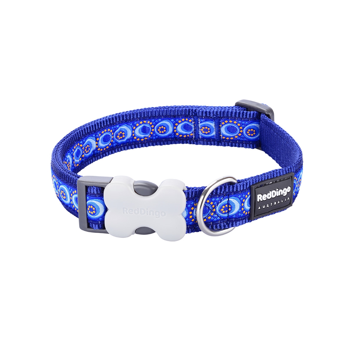 Picture of Red Dingo DC-CO-DB-15 Dog Collar Design Cosmos Dark Blue - Small