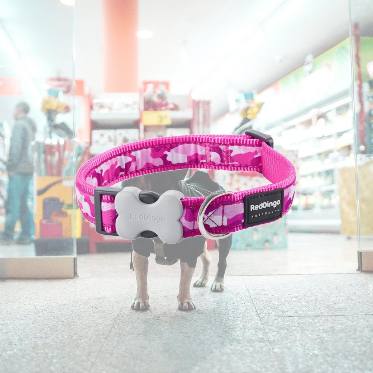 Picture of Red Dingo DC-CF-HP-20 Dog Collar Design Camouflage Hot Pink - Medium