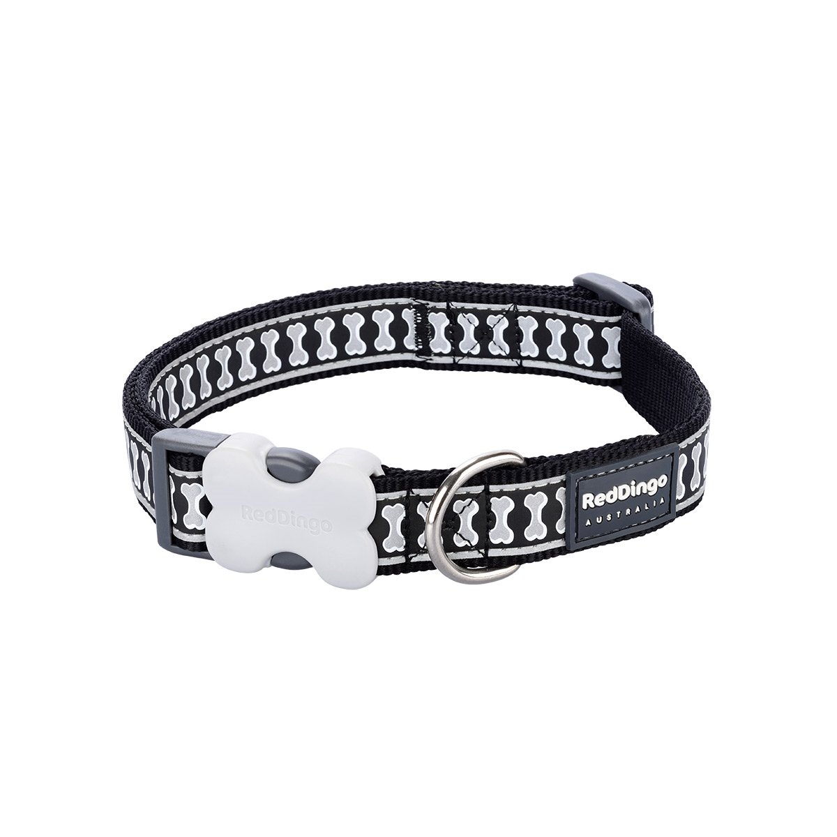 Picture of Red Dingo DC-RB-BB-15 Dog Collar Reflective Bones Black - Small