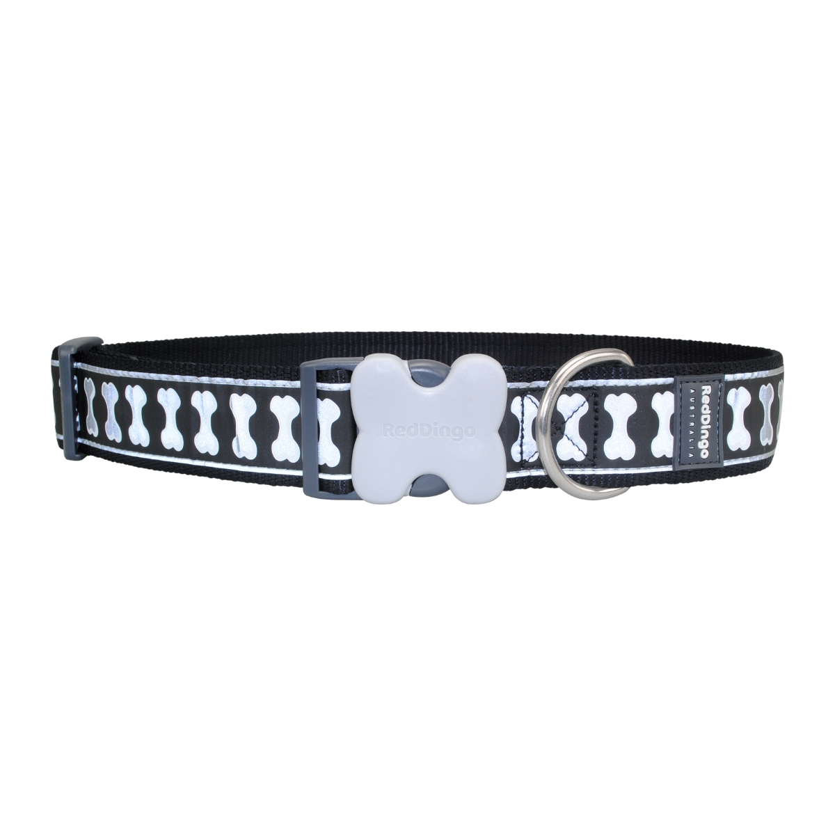 Picture of Red Dingo DC-RB-BB-GL Dog Collar Reflective Bones Black GIANT Long