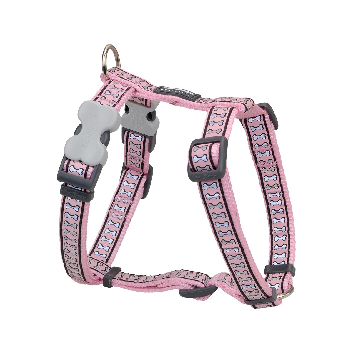 Picture of Red Dingo DH-RB-PK-15 Dog Harness Reflective Bones Pink - Small