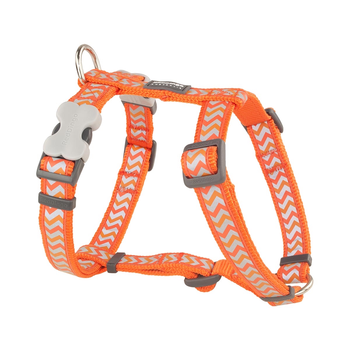 Picture of Red Dingo DH-RZ-OR-25 Dog Harness Reflective Ziggy Orange - Large