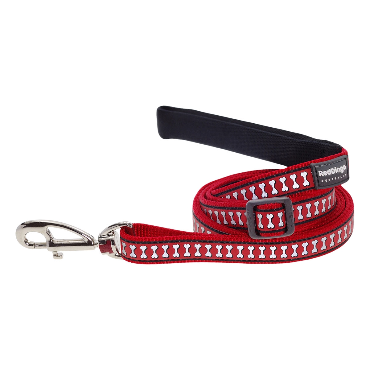 Picture of Red Dingo L6-RB-RE-15 Dog Lead Reflective Bones Red - Small 6ft