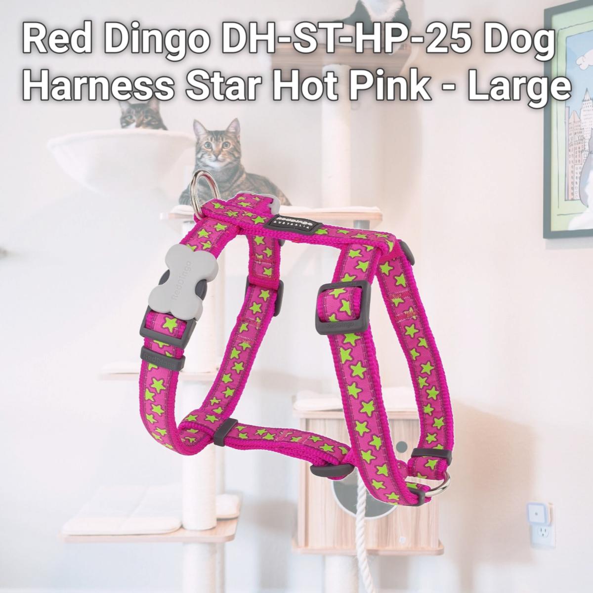 Picture of Red Dingo DH-ST-HP-25 Dog Harness Star Hot Pink - Large