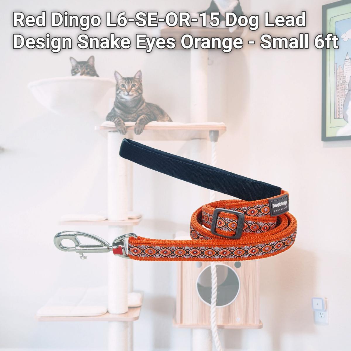 Picture of Red Dingo L6-SE-OR-15 Dog Lead Design Snake Eyes Orange - Small 6ft