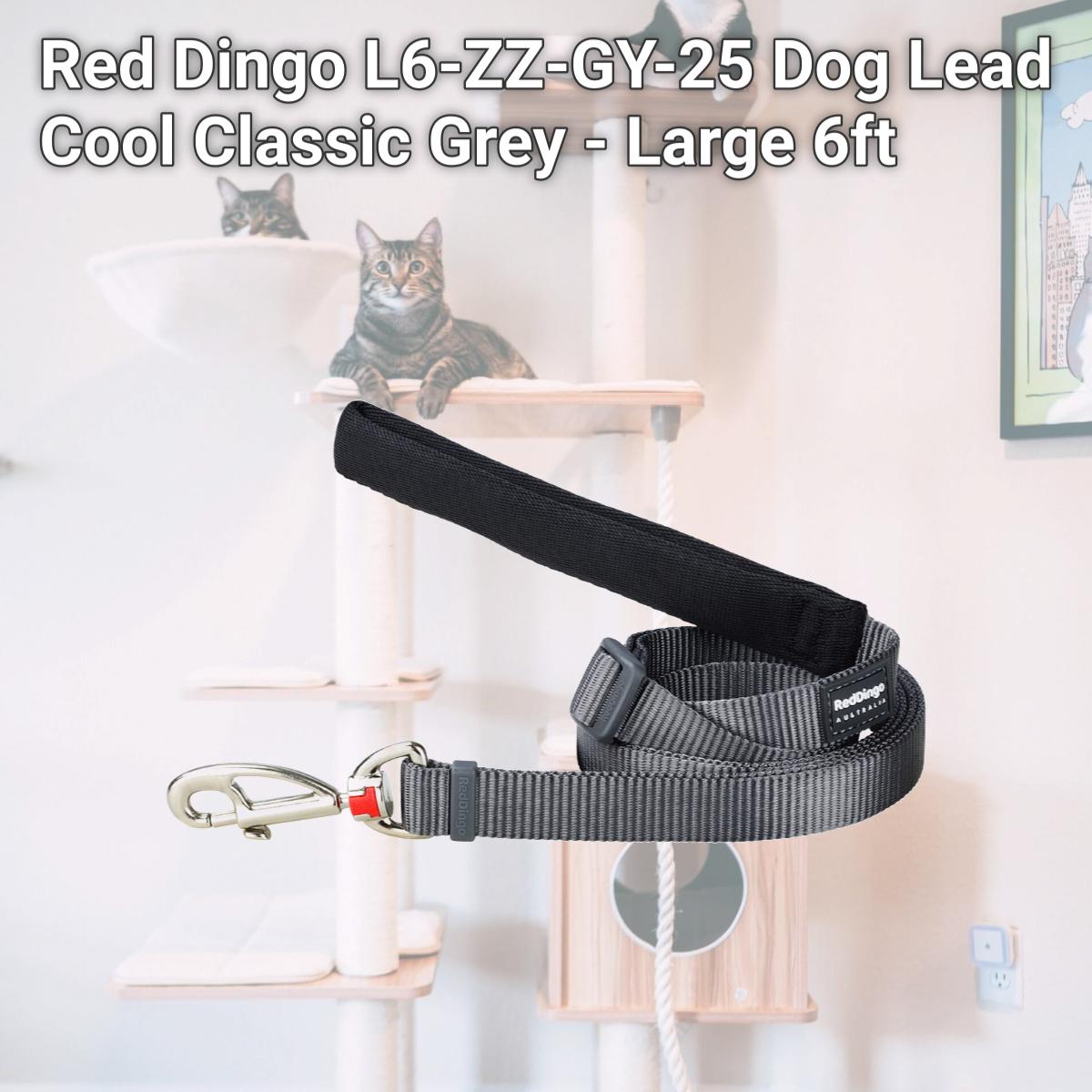 Picture of Red Dingo L6-ZZ-GY-25 Dog Lead Cool Classic Grey - Large 6ft