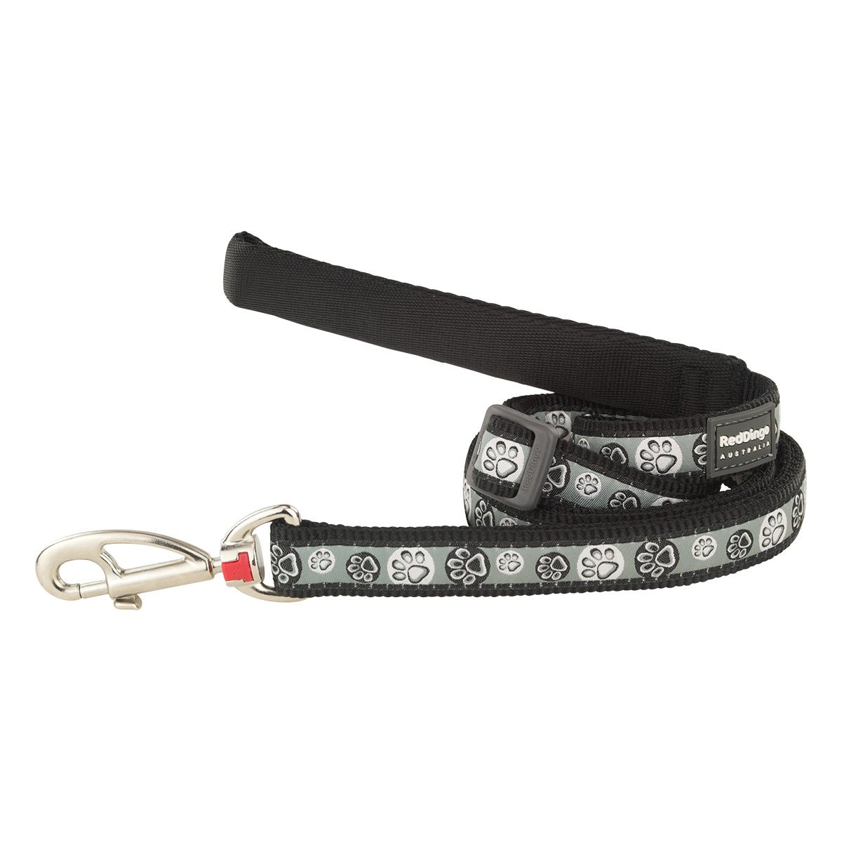 Picture of Red Dingo L6-PI-BB-12 Dog Lead Design Paw Impressions Black - Extra Small 6ft