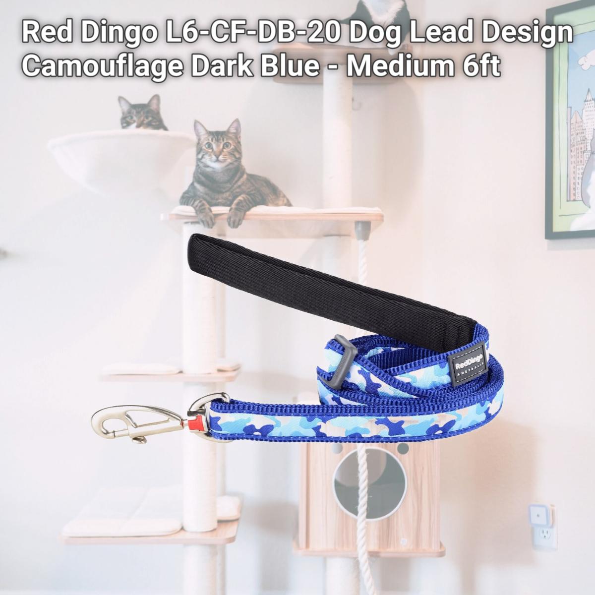 Picture of Red Dingo L6-CF-DB-20 Dog Lead Design Camouflage Dark Blue - Medium 6ft