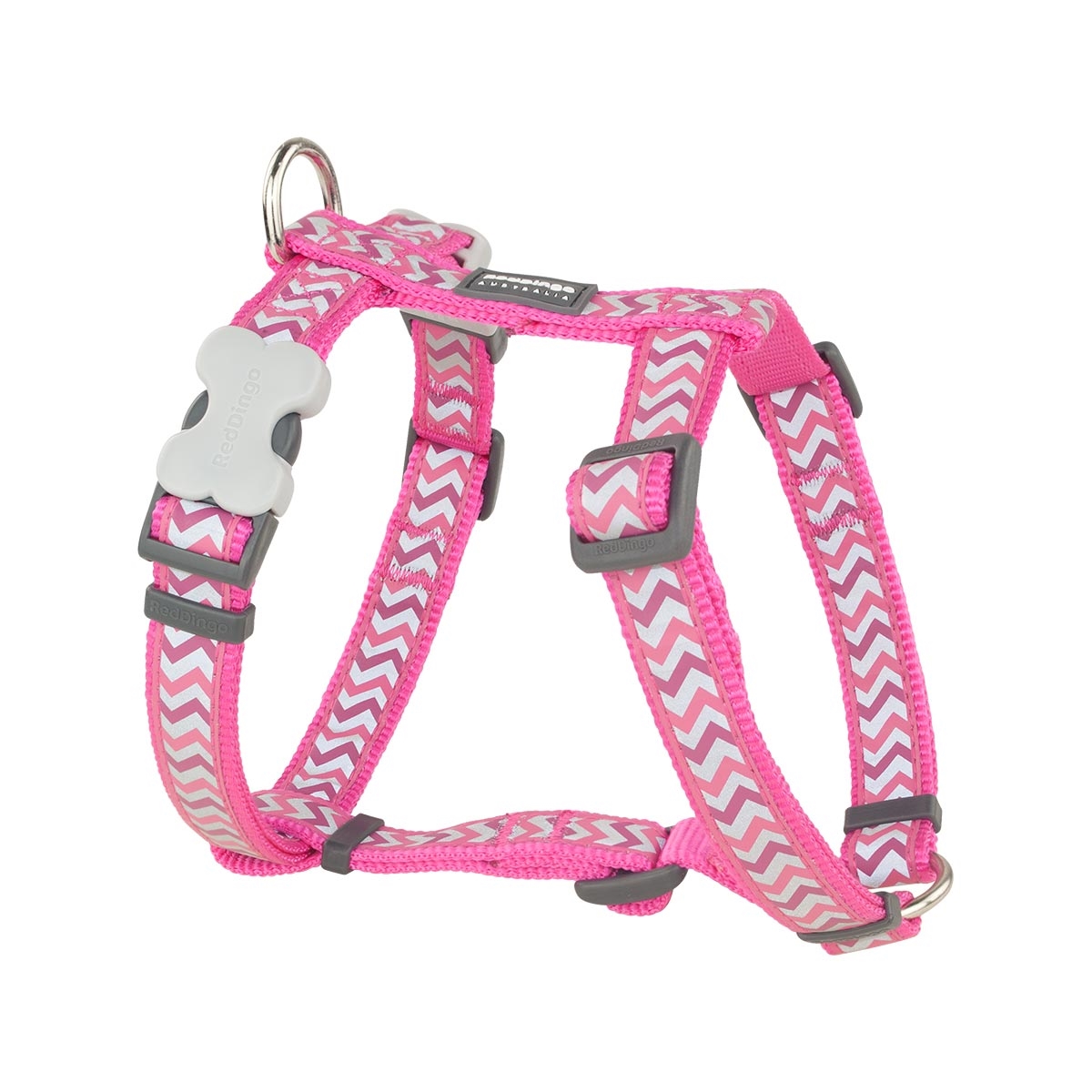 Picture of Red Dingo DH-RZ-HP-20 Dog Harness Reflective Ziggy Hot Pink - Medium