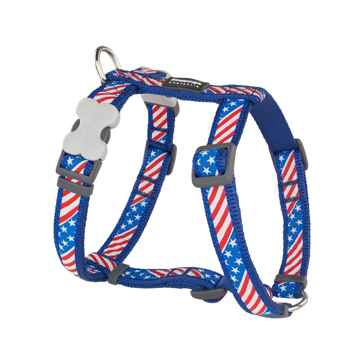 Picture of Red Dingo DH-US-DB-15 Dog Harness US Flag Dark Blue - Small