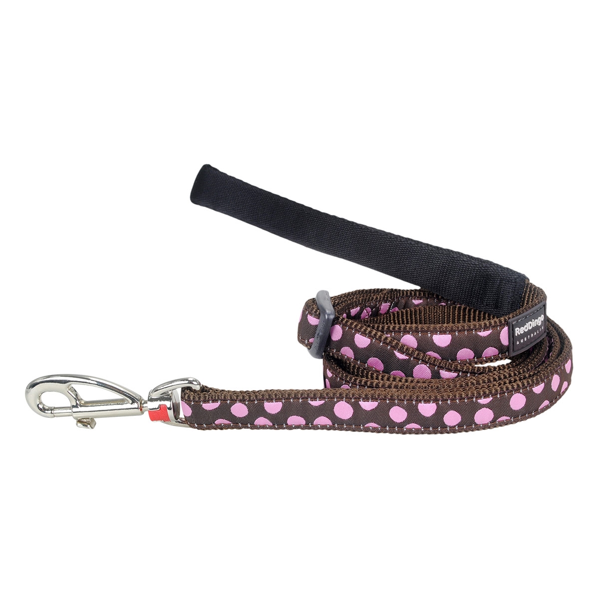 Picture of Red Dingo L6-S1-BR-15 Dog Lead Design Pink Spots on Brown - Small 6ft
