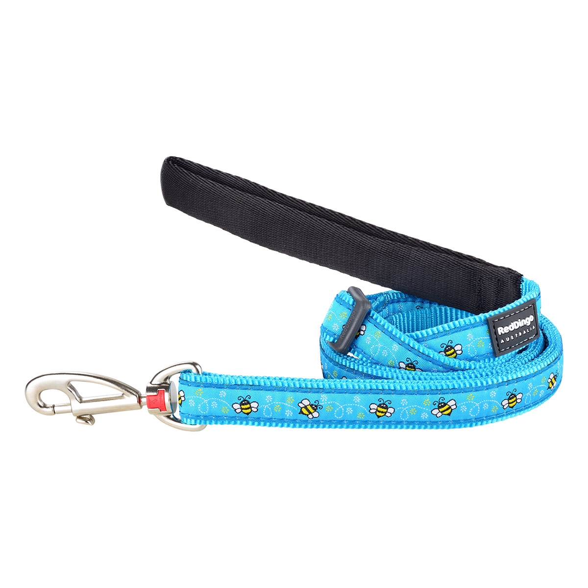 Picture of Red Dingo L6-BM-TQ-15 Dog Lead Design Bumble Bee Turquoise - Small 6ft