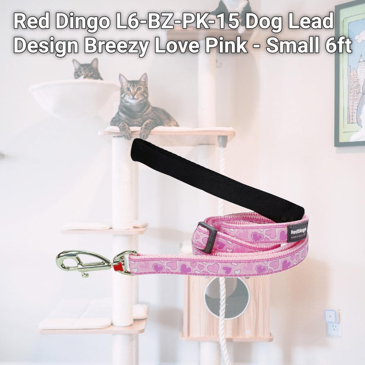 Picture of Red Dingo L6-BZ-PK-15 Dog Lead Design Breezy Love Pink - Small 6ft