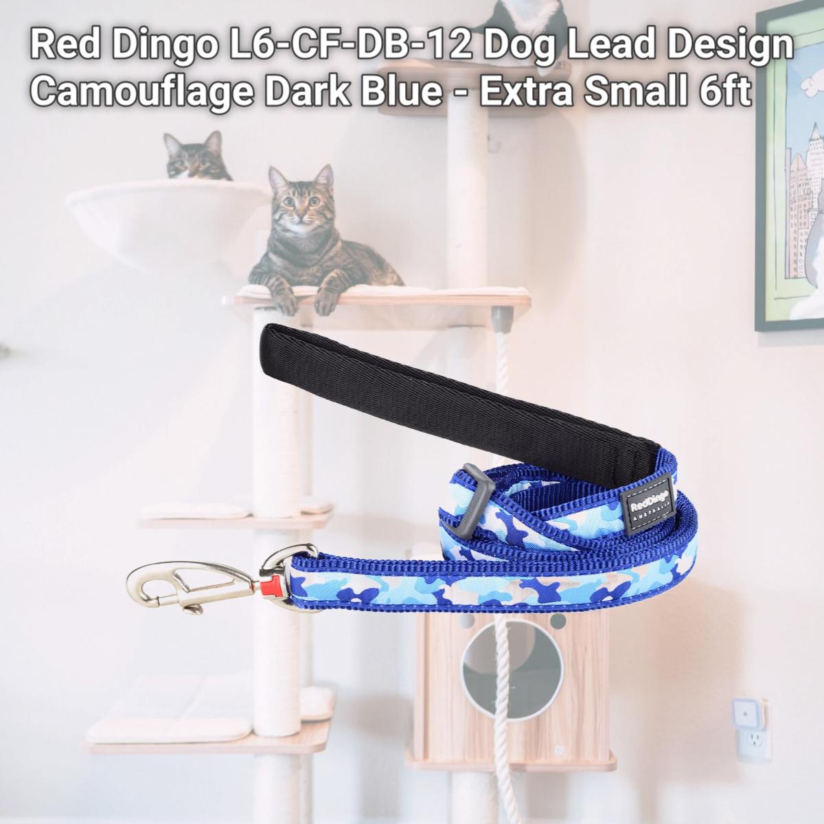 Picture of Red Dingo L6-CF-DB-12 Dog Lead Design Camouflage Dark Blue - Extra Small 6ft