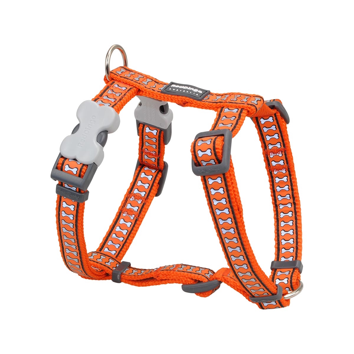 Picture of Red Dingo DH-RB-OR-15 Dog Harness Reflective Bones Orange - Small