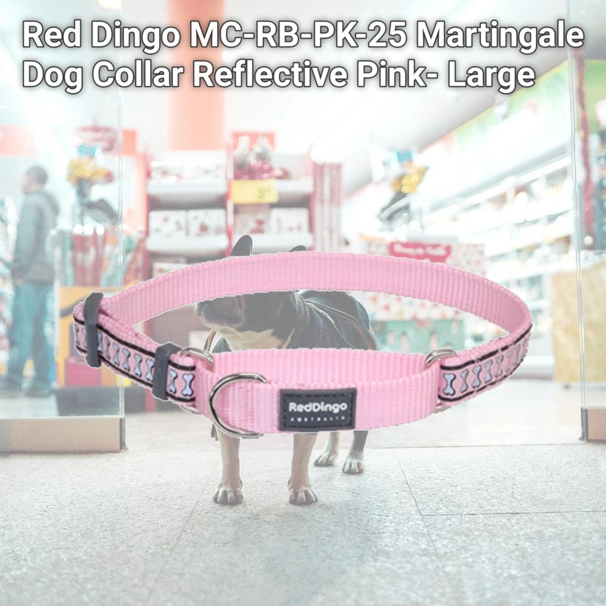 Picture of Red Dingo MC-RB-PK-25 Martingale Dog Collar Reflective Pink- Large