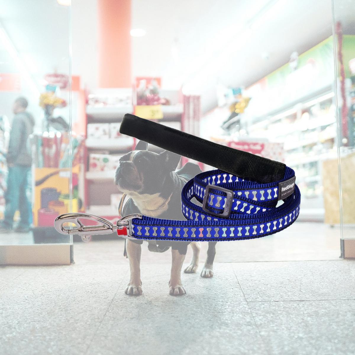 Picture of Red Dingo L6-RB-DB-15 Dog Lead Reflective Bones Dark Blue - Small 6ft
