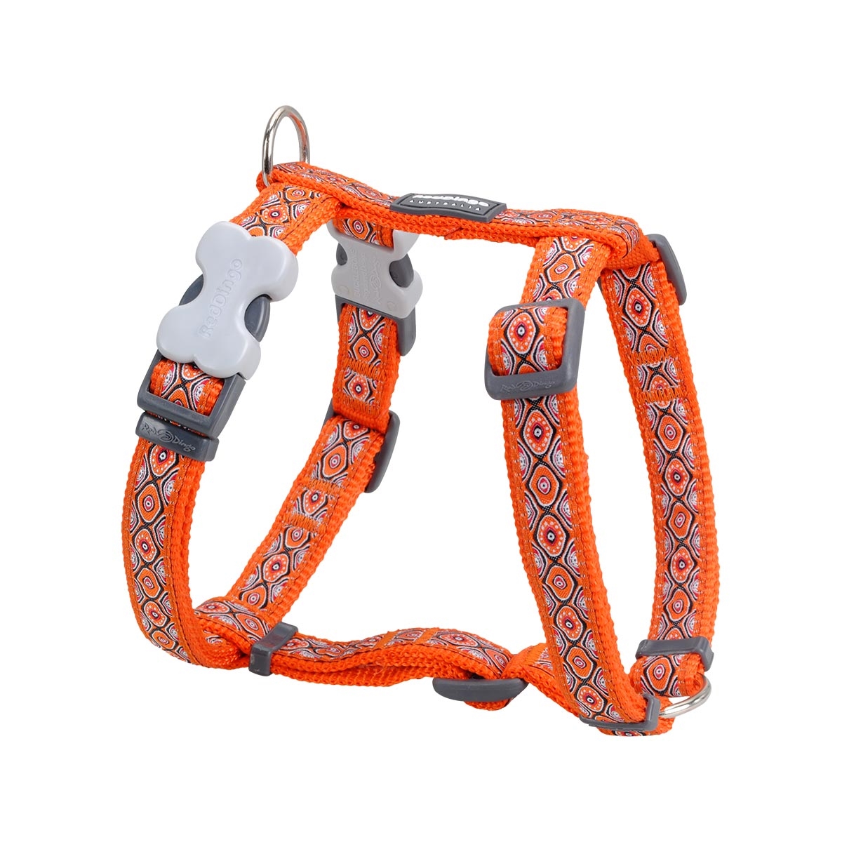 Picture of Red Dingo DH-SE-OR-15 Dog Harness Snake Eyes Orange - Small