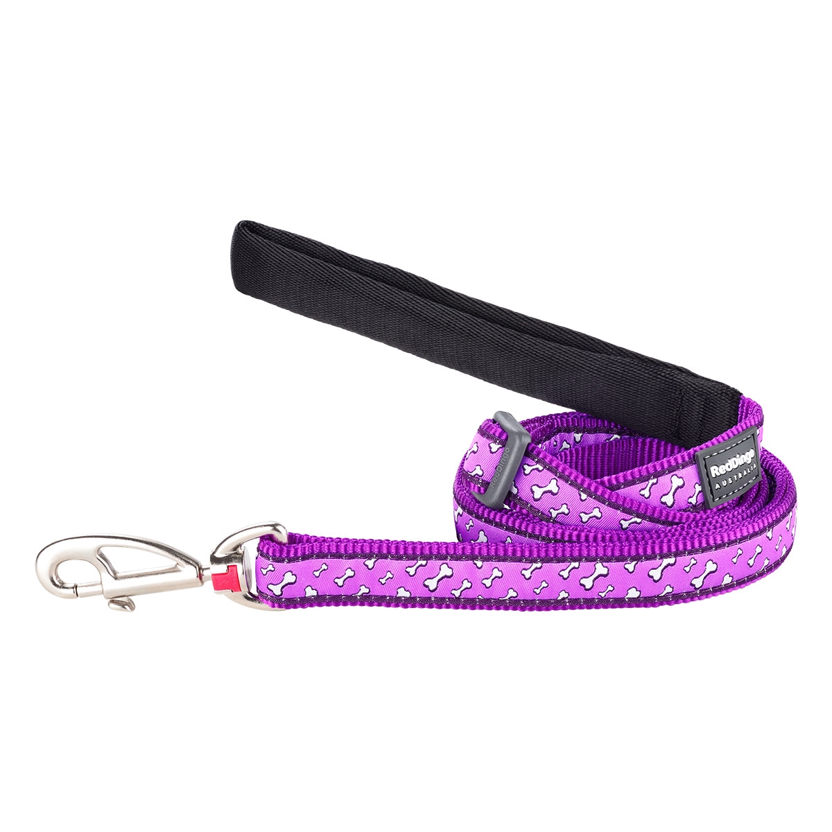 Picture of Red Dingo L6-FL-PU-12 Dog Lead Design Flying Bones Purple - Extra Small 6ft