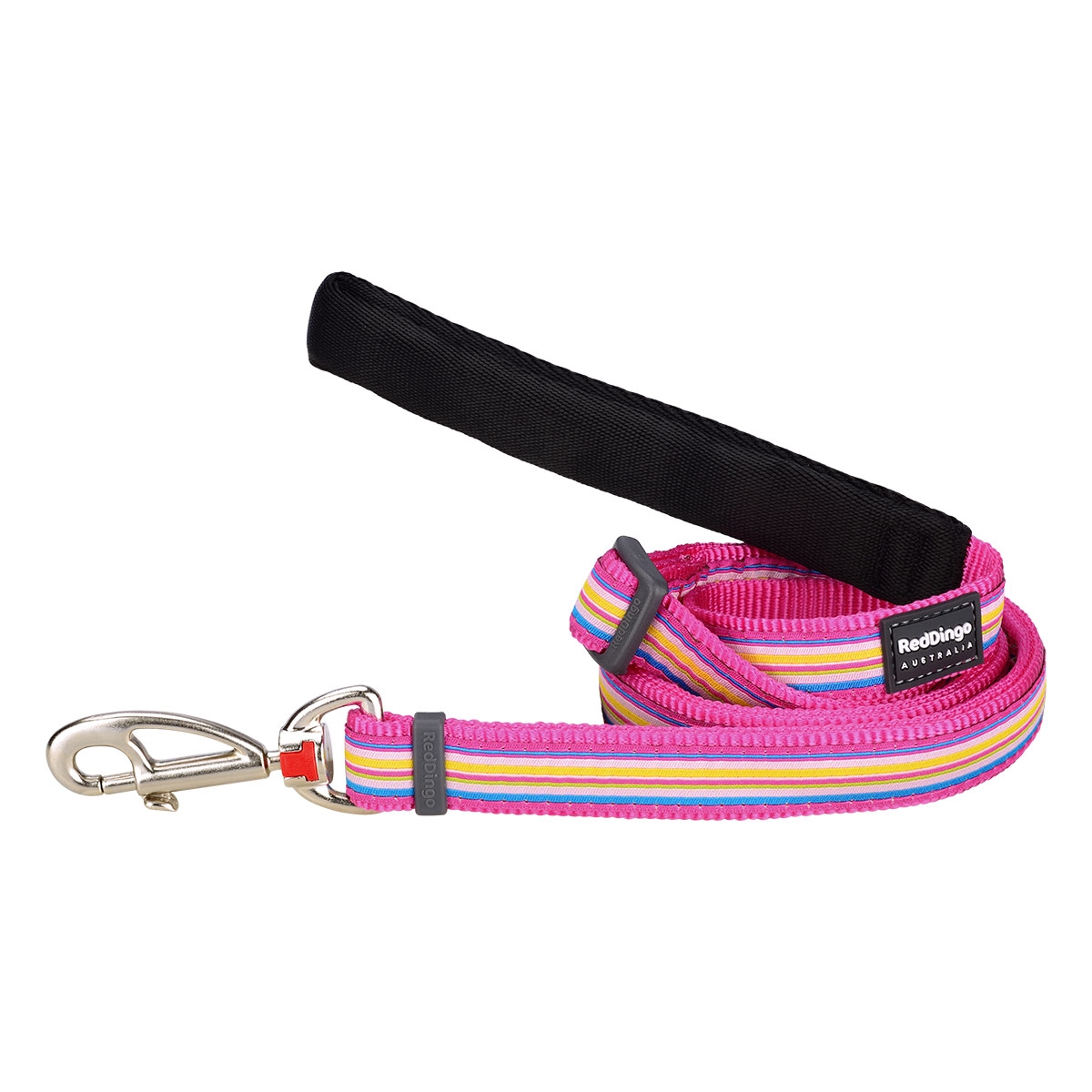 Picture of Red Dingo L6-HO-HP-12 Dog Lead Design Horizontal Stripes Hot Pink - Extra Small 6ft