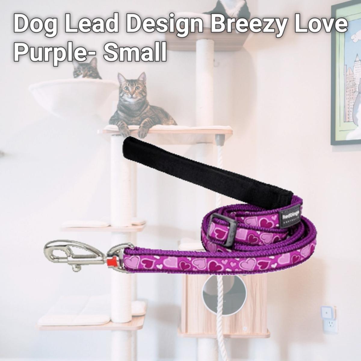 Picture of Red Dingo L6-BZ-PU-12 Dog Lead Design Breezy Love Purple- Extra Small
