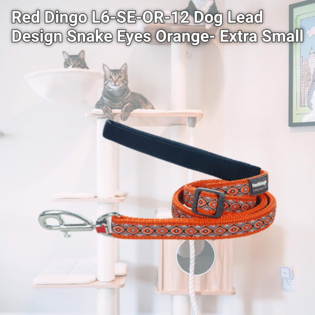 Picture of Red Dingo L6-SE-OR-12 Dog Lead Design Snake Eyes Orange- Extra Small