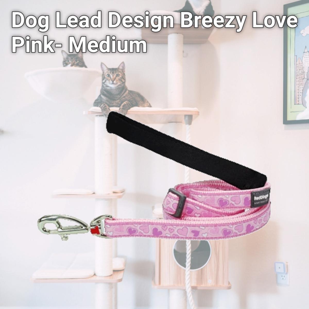 Picture of Red Dingo L6-BZ-PK-20 Dog Lead Design Breezy Love Pink- Medium