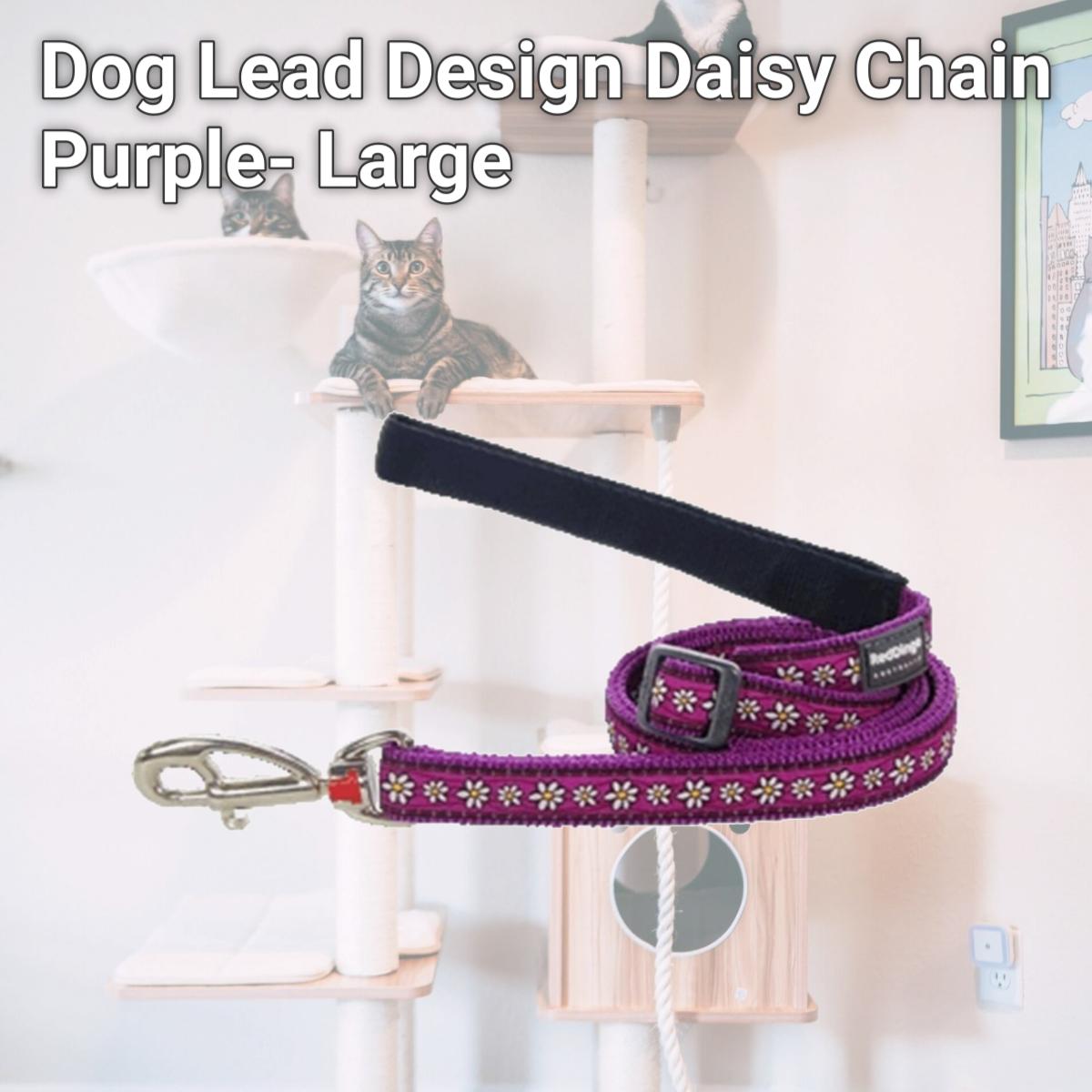 Picture of Red Dingo L6-DC-PU-25 Dog Lead Design Daisy Chain Purple- Large