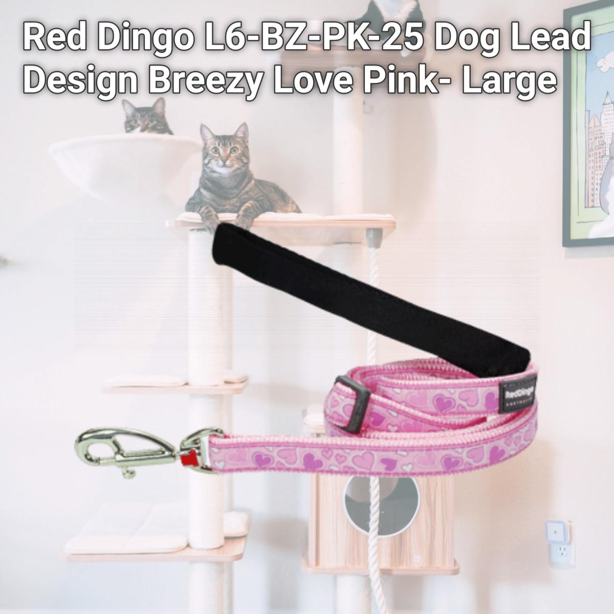 Picture of Red Dingo L6-BZ-PK-25 Dog Lead Design Breezy Love Pink- Large