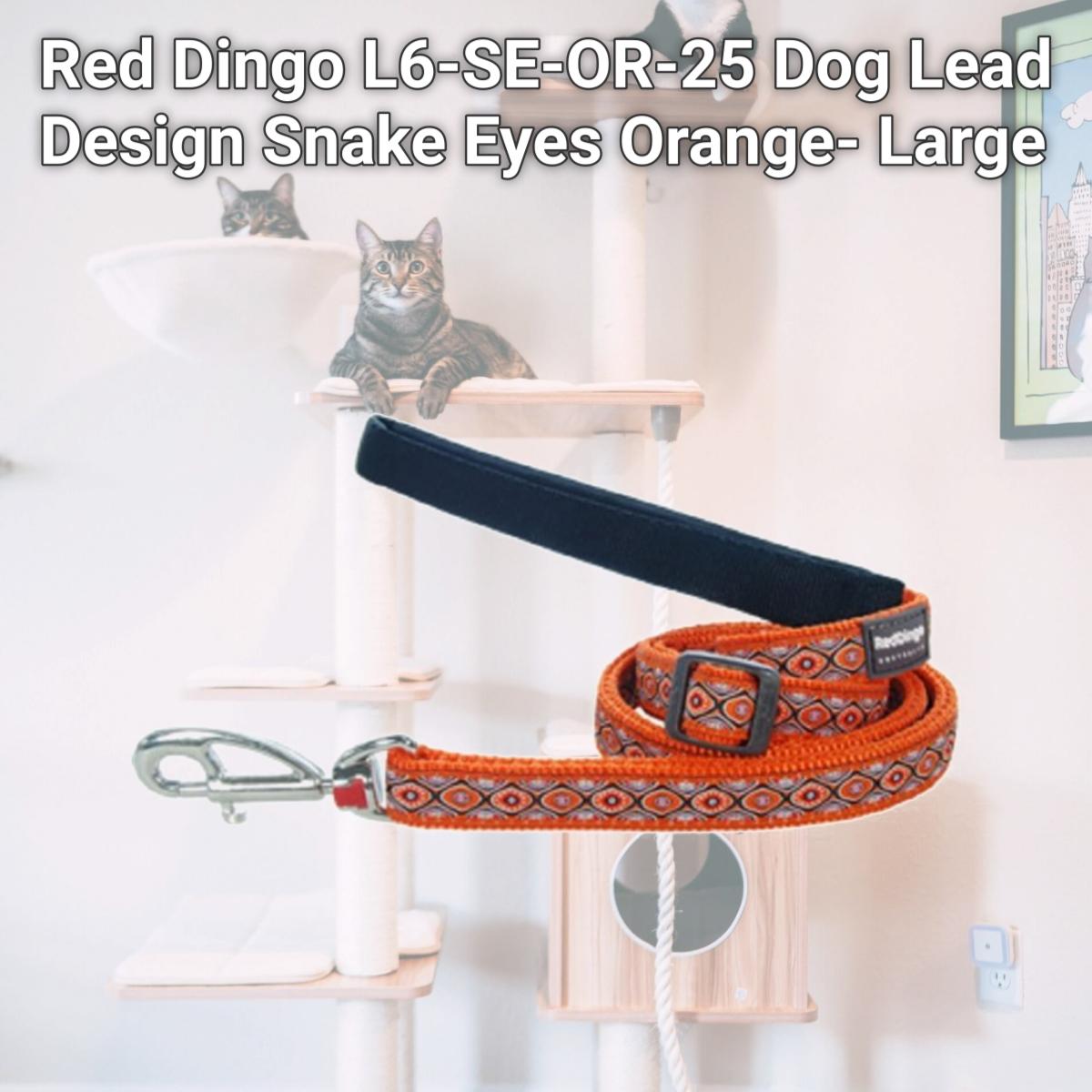 Picture of Red Dingo L6-SE-OR-25 Dog Lead Design Snake Eyes Orange- Large